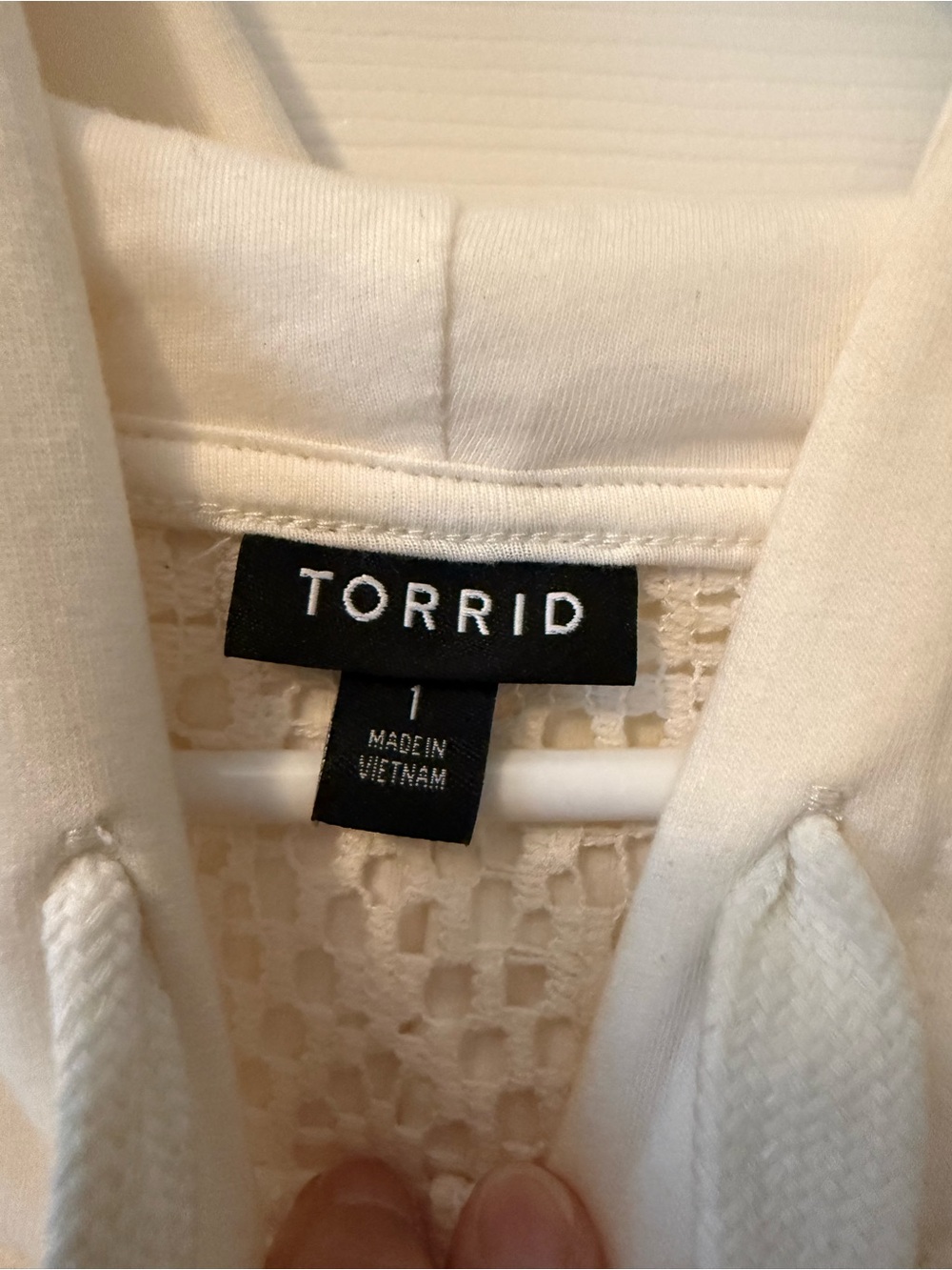 torrid Cream Crochet Lace Hoodie - Picture 3 of 6